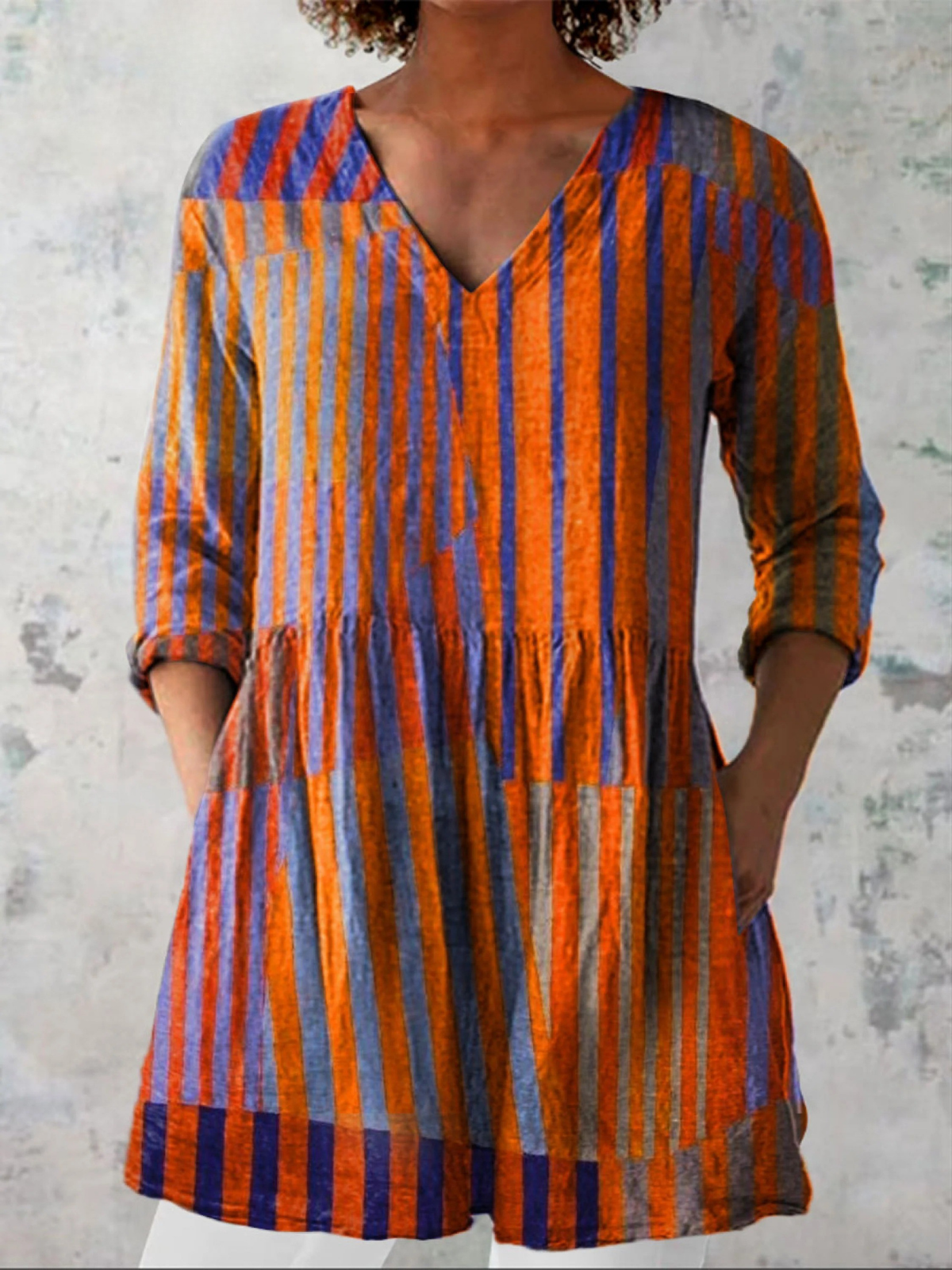Nadia | Lång Blus med V-ringning