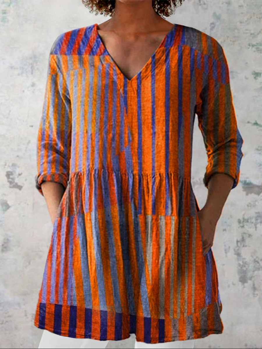 Nadia | Lång Blus med V-ringning