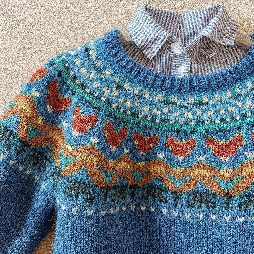 Velvo | Klassisk nordisk stickad tröja i vintagestil