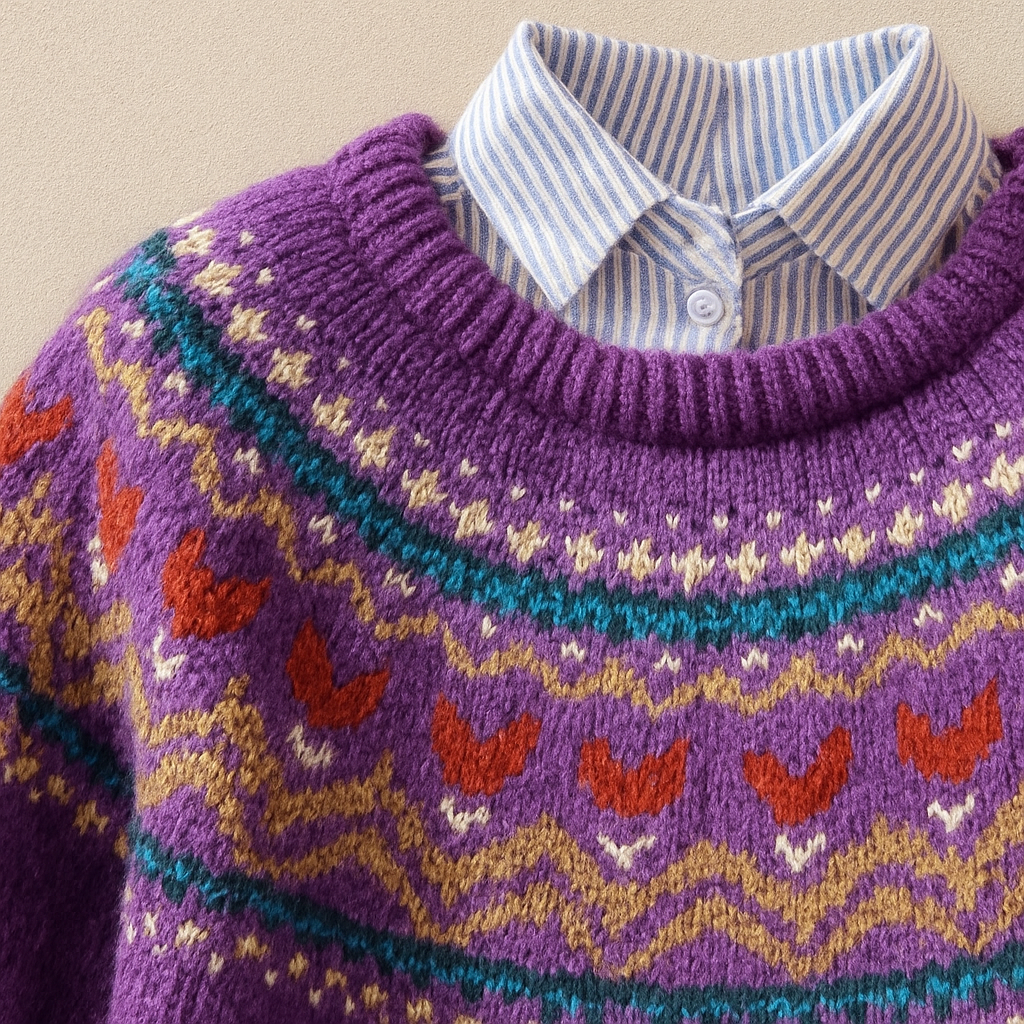 Solva | Klassisk nordisk stickad tröja i vintagestil