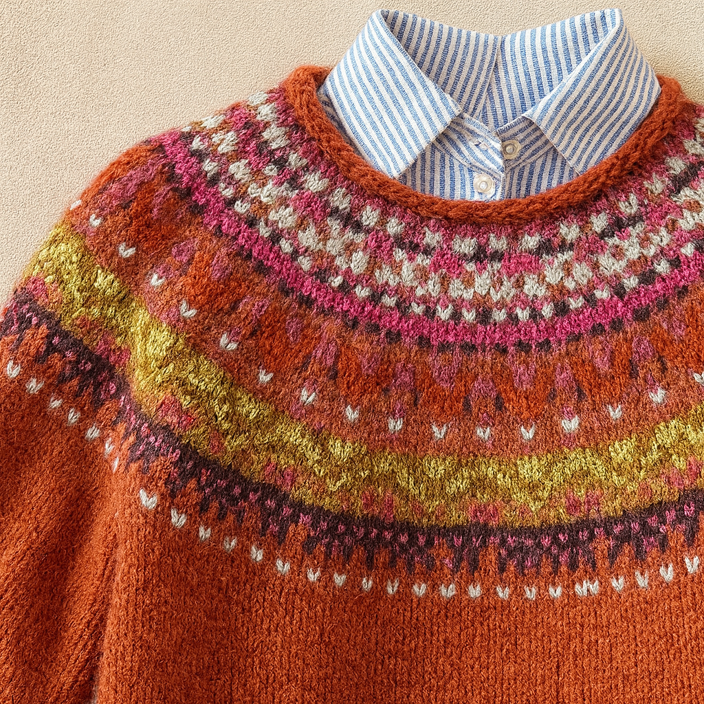 Simona | Elegant nordisk stickad tröja i vintagestil