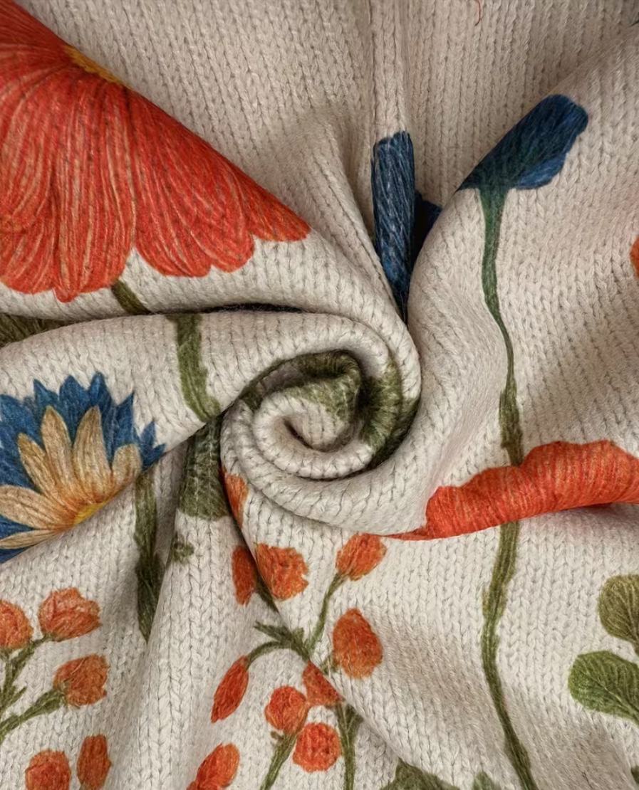 Wrenna | Kofta med ängsblommor och dragkedja