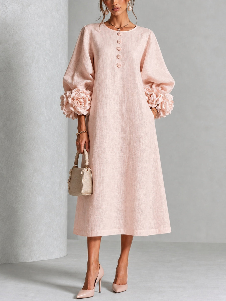 Leticia | ELEGANT BLOMSTERT MIDI KLÄNNING