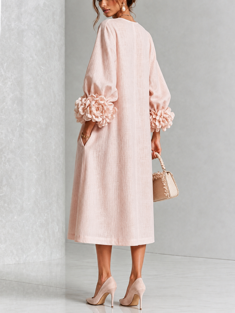 Leticia | ELEGANT BLOMSTERT MIDI KLÄNNING