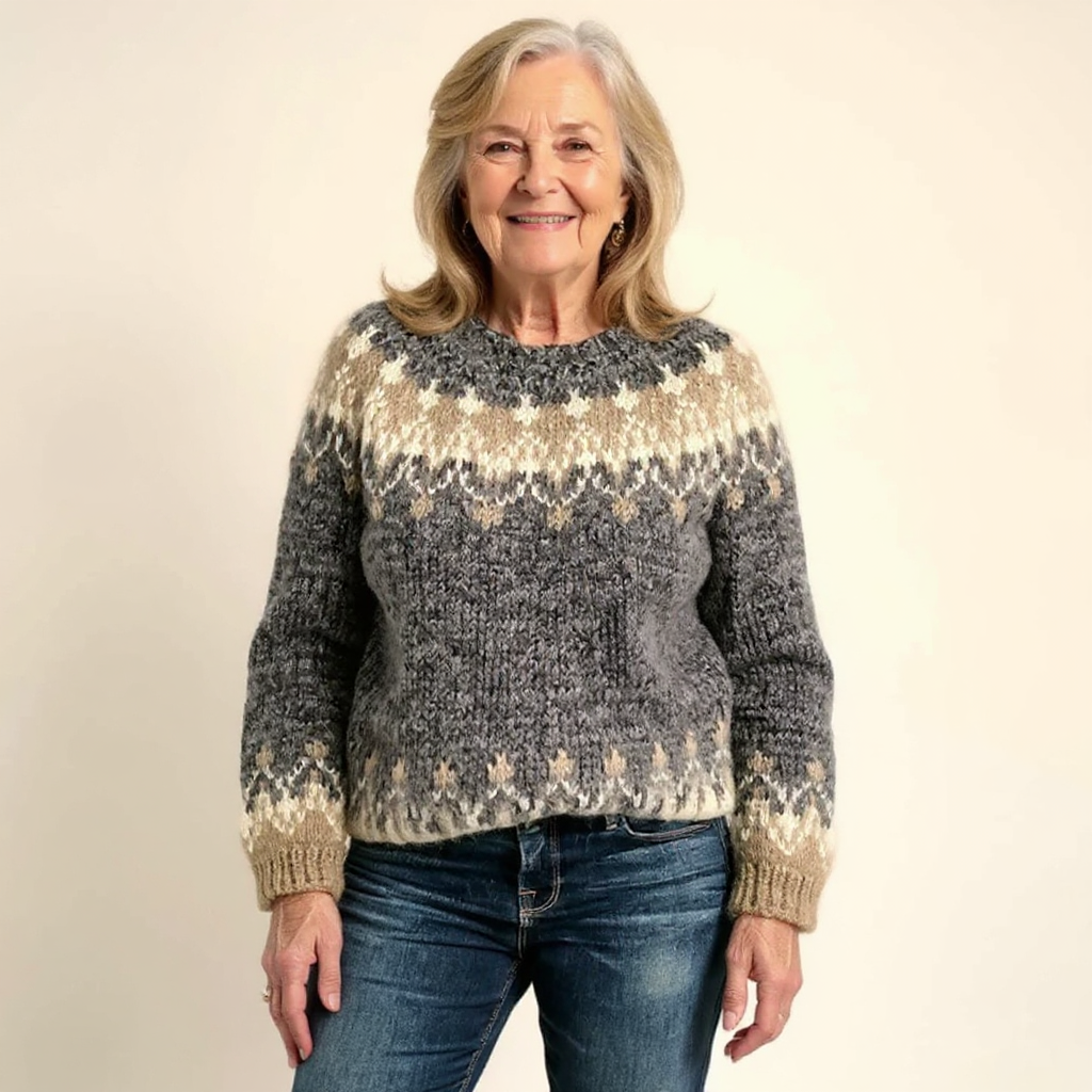 Donna | Tidlös stickad tröja i isländsk stil