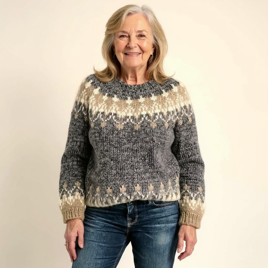 Donna | Tidlös stickad tröja i isländsk stil