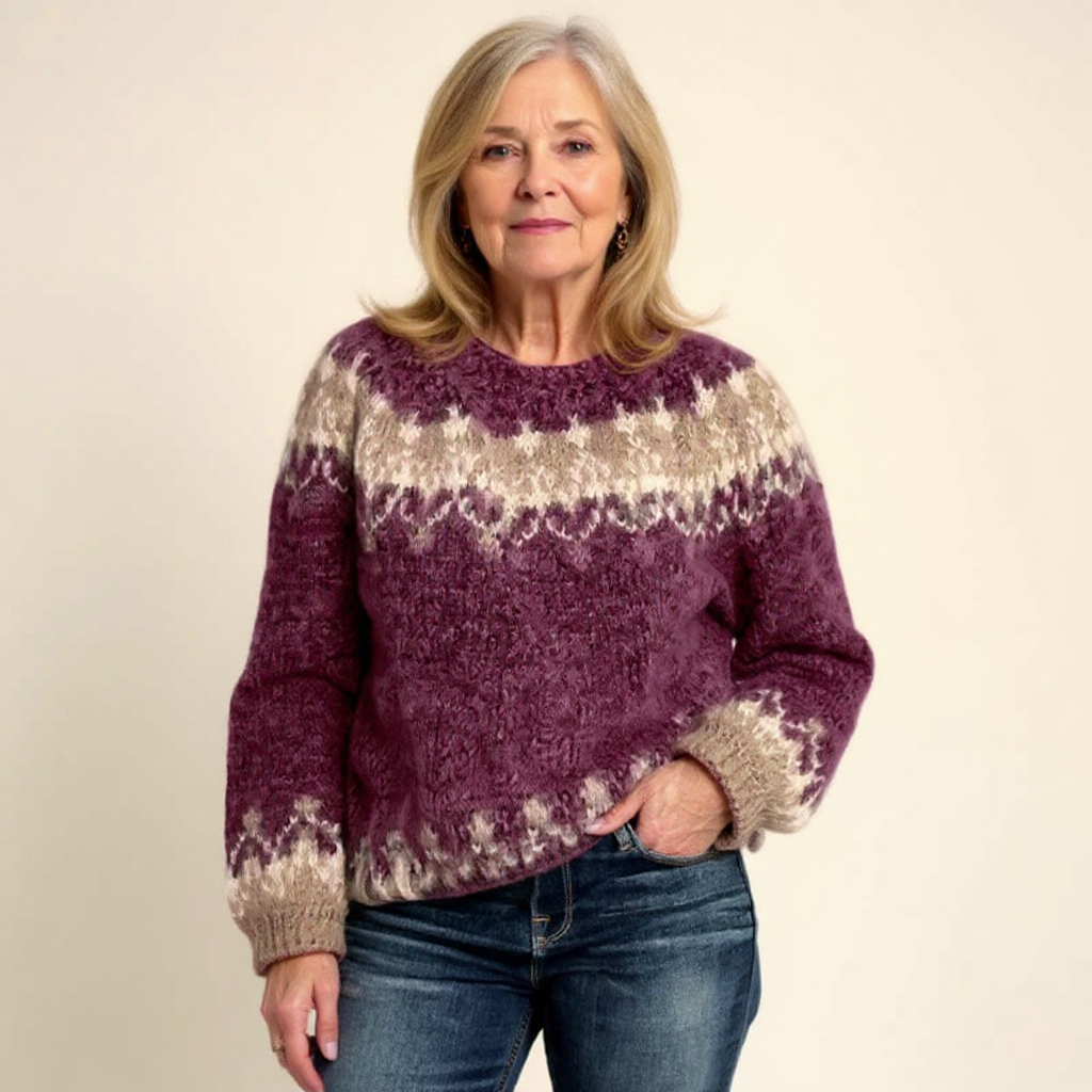 Janet | Tidlös stickad tröja i isländsk stil